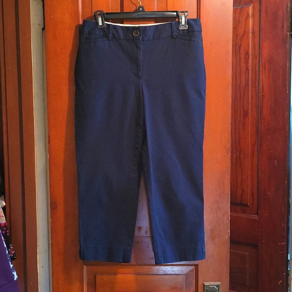 Talbots Perfect Crop pants size 6 PETITE in dark navy